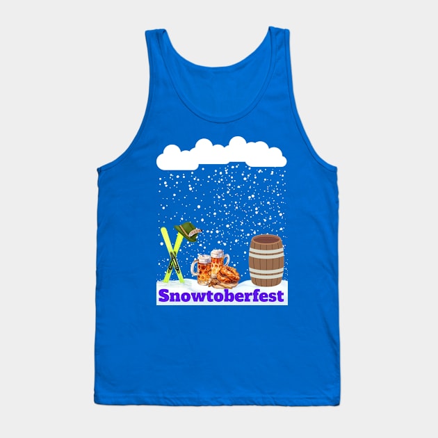 Funny Oktoberfest snow pun beer and pretzel for ski lovers Tank Top by Artstastic